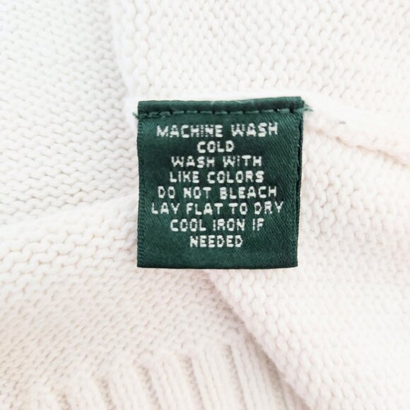 Women's Ralph Lauren White Gold Button Mock Turtleneck Sweater Size XL - Picture 6 of 16